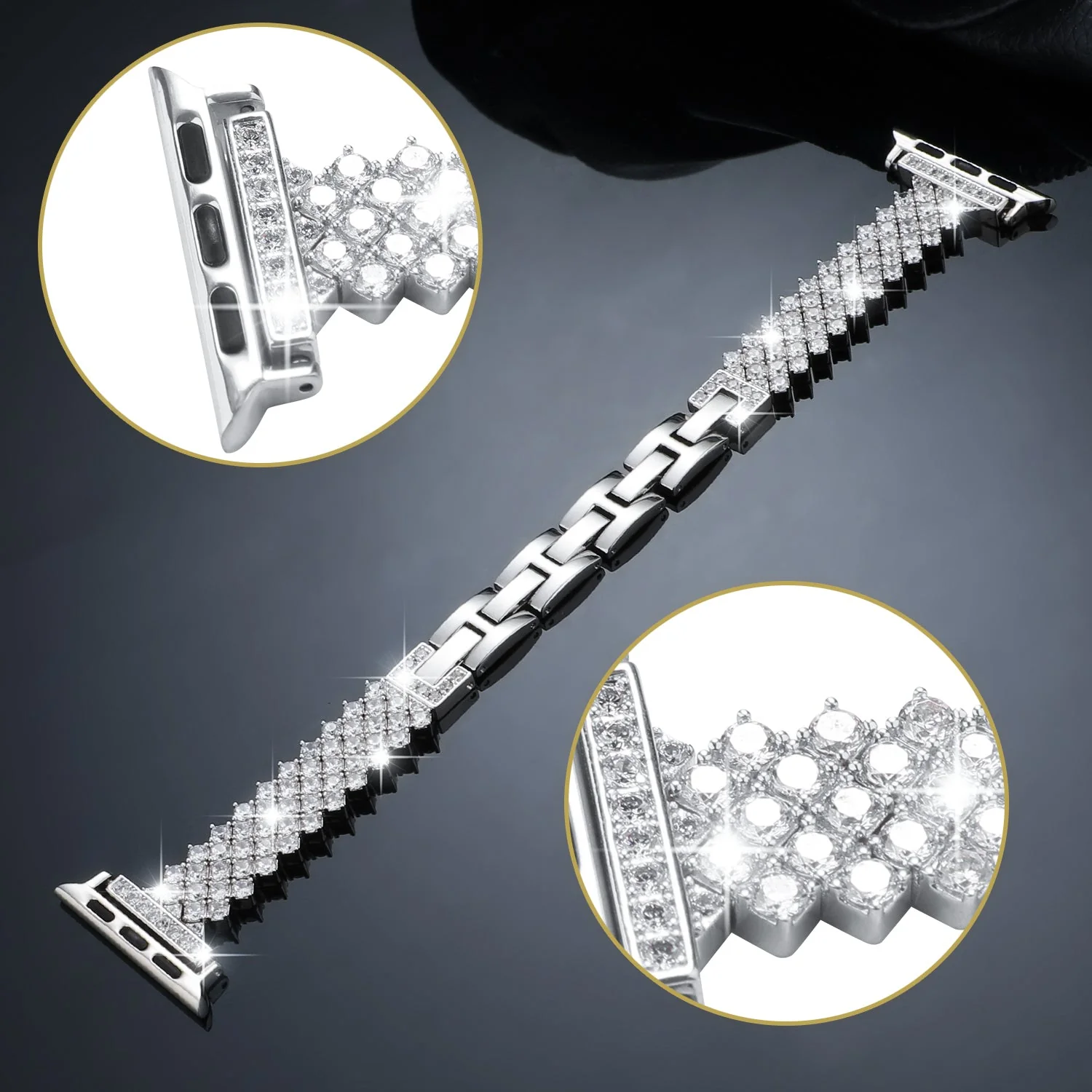 Apple Watch Luxury Mirror Diamond Strap. - Image 3