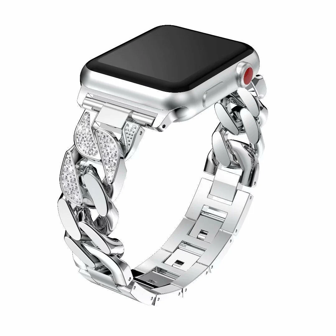 Apple Watch Stainless Steel Chain Mirror-Diamond Strap. - Image 3
